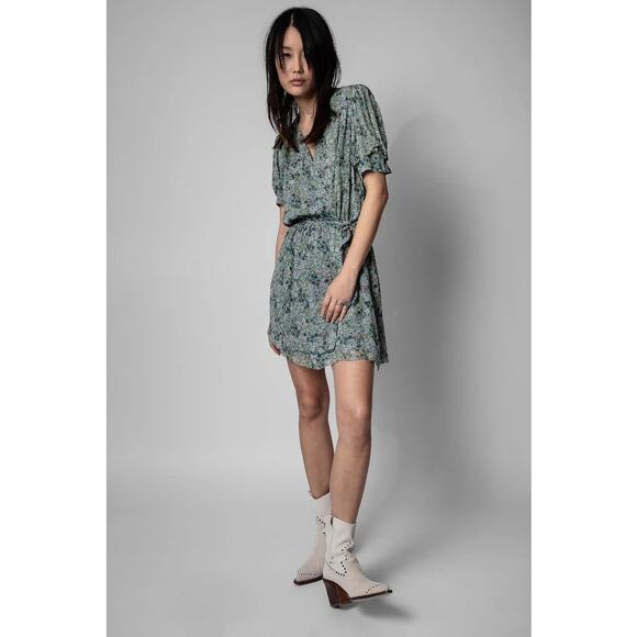 Zadig & Voltaire Betty Wrap dress Mousseline size L NWT - Picture 9 of 10